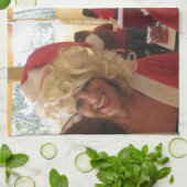 Linge De Cuisine Collection Père Noël élégante. (Plié)