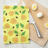 Linge De Cuisine Collection Poires Dorées Jaune Clair (Quart Plié)