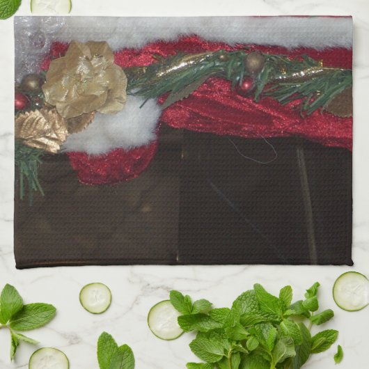 Linge De Cuisine Collection Royal Plaid Père Noël. (Plié)