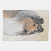 Linge De Cuisine Collie (Rough) Peinture - Cute Original Dog Art (Horizontal)