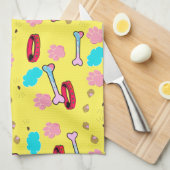 Linge De Cuisine Collier de chien mignon et design os (Quart Plié)