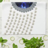 Linge De Cuisine Collier de foulard du saphir de Diana (Plié)