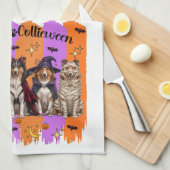 Linge De Cuisine Collies d'Halloween (Quart Plié)