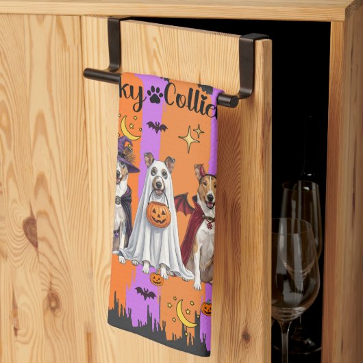 Linge De Cuisine Collies Halloween (Pliage en tiers)