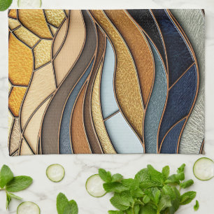 Linge De Cuisine Collines de désert Sable Or Mosaïque Beaux-Arts