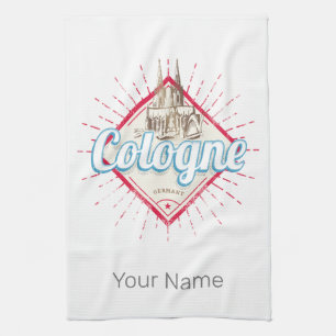 Linge De Cuisine Cologne City Allemagne Retro Cathedral Vintage