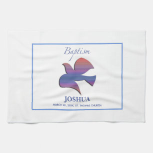 Linge De Cuisine Colombe de baptême adulte personnalisable
