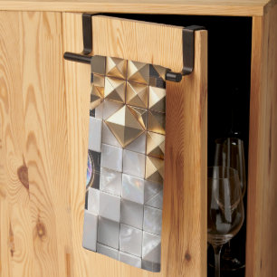 Linge De Cuisine Colonne de mosaïque de Noël futuriste 3D