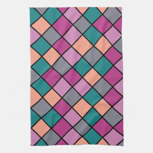 Linge De Cuisine Colorant moderne Diagonal Tiles Motif version 1