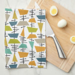 Linge De Cuisine Coloré Abstrait géométrique rétro milieu du siècle<br><div class="desc">Si vous cherchez à égayer votre cuisine, cette amusante serviette de cuisine motif du milieu du siècle vous aidera à le faire! Cette serviette présente des formes et des lignes abstraites dans les couleurs bleu turquoise, vert avocado, orange, bronzé, bleu et noir... et aura l'air de fab accroché à la...</div>