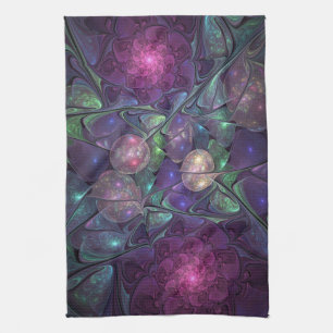 Linge De Cuisine Coloré brillant Art Abstrait Fractal moderne