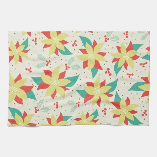 Linge De Cuisine Colorful Christmas Flowers (Horizontal)