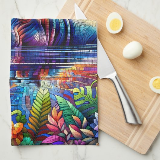 Linge De Cuisine Colorful Hippo  (Quart Plié)