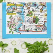 Linge De Cuisine Colorful Michigan Map (Plié)