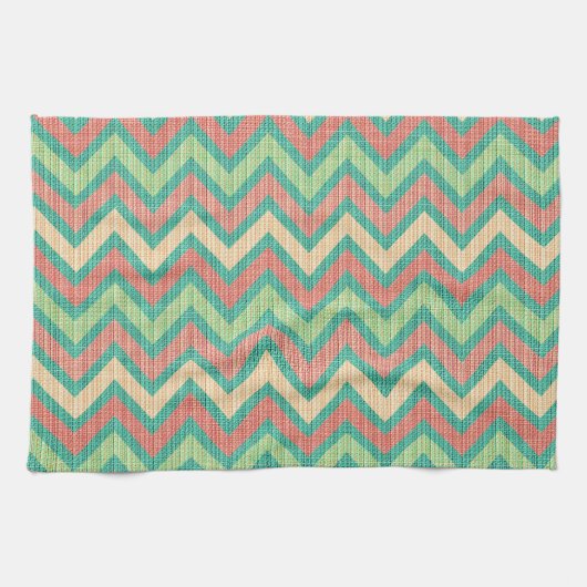 Linge De Cuisine Colorful Pastel Retro Chevron Motif Texture (Horizontal)