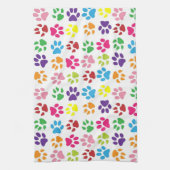 Linge De Cuisine Colorful Paw Prints Pattern (Vertical)