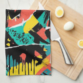 Linge De Cuisine Colorful Urban Graffiti Pattern (13) (Quart Plié)