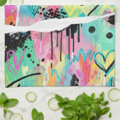 Linge De Cuisine Colorful Urban Graffiti Pattern (7) (Plié)