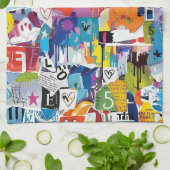 Linge De Cuisine Colorful Urban Graffiti Pattern (8) (Plié)