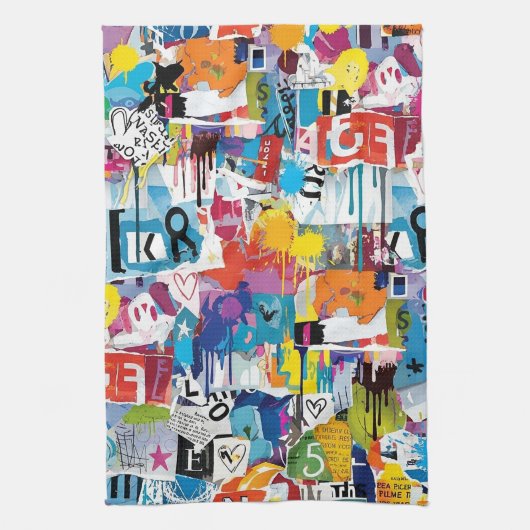 Linge De Cuisine Colorful Urban Graffiti Pattern (8) (Vertical)