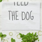 Linge De Cuisine Commande Alexa drôle pour nourrir le chien (Plié)