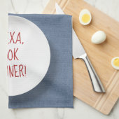 Linge De Cuisine Commande Alexa humour sur assiette (Quart Plié)