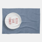 Linge De Cuisine Commande Alexa humour sur assiette (Horizontal)