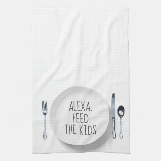 Linge De Cuisine Commande Alexa Humour sur fond blanc (Vertical)