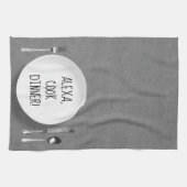 Linge De Cuisine Commande Alexa humour sur gris (Horizontal)