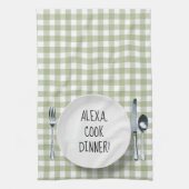 Linge De Cuisine Commande Alexa sur En vichy vert (Vertical)