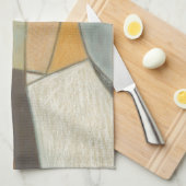 Linge De Cuisine Composition Abstraite avec des couleurs bouchées (Quart Plié)