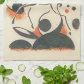 Linge De Cuisine Composition aux deux cerfs de Franz Marc (Plié)