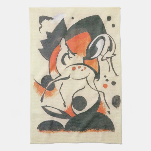 Linge De Cuisine Composition aux deux cerfs de Franz Marc (Vertical)