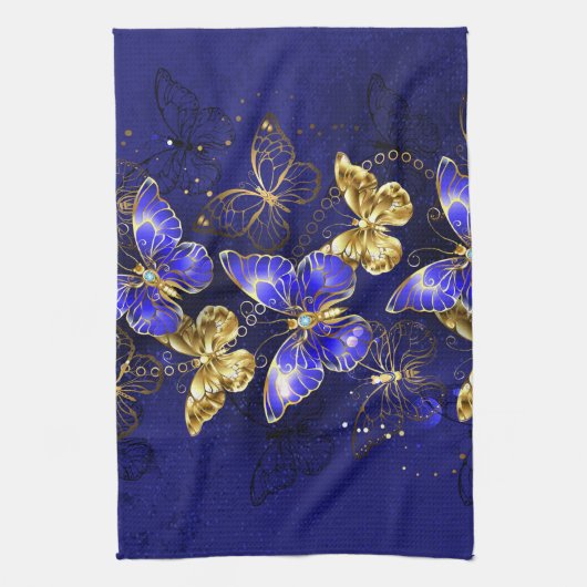 Linge De Cuisine Composition avec papillons Sapphire (Vertical)