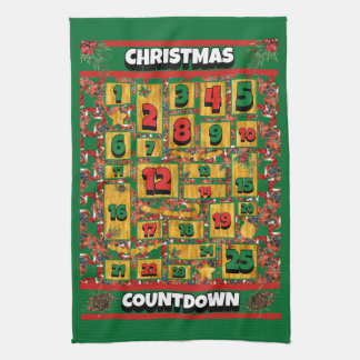 Linge De Cuisine Compte à rebours de chien de boxe Calendrier de l'