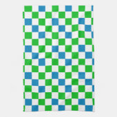 Linge De Cuisine Conception à carreaux bleu blanc vert (Vertical)