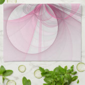 Linge De Cuisine Conception Abstraite de fractal rose pâle moderne (Plié)