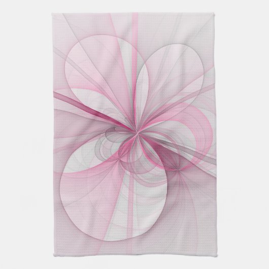 Linge De Cuisine Conception Abstraite de fractal rose pâle moderne (Vertical)