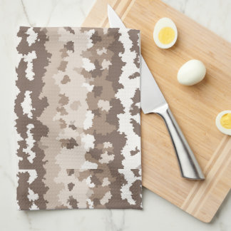 Linge De Cuisine Conception Abstraite Irrégulière Camo Terre Neutre