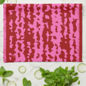 Linge De Cuisine Conception Abstraite Irrégulière Rose Marron Rouge (Plié)