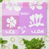 Linge De Cuisine Conception abstraite personnalisée en rose et viol (Plié)