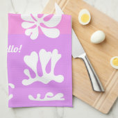 Linge De Cuisine Conception abstraite personnalisée en rose et viol (Quart Plié)