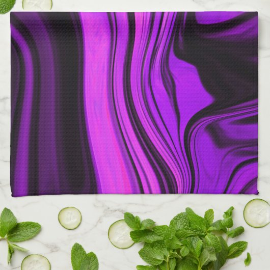 Linge De Cuisine Conception abstraite violette (Plié)