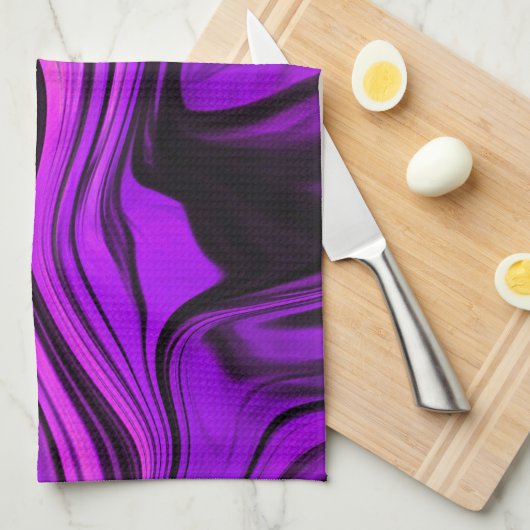 Linge De Cuisine Conception abstraite violette (Quart Plié)