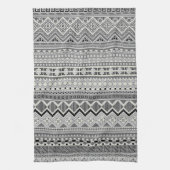 Linge De Cuisine Conception aztèque grise mignonne de motifs (Vertical)