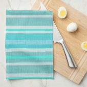 Linge De Cuisine Conception barrée par sembler de toile d'Aqua de (Quart Plié)