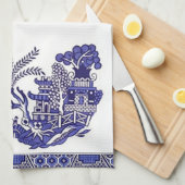 Linge De Cuisine Conception bleue de la Chine de saule (Quart Plié)