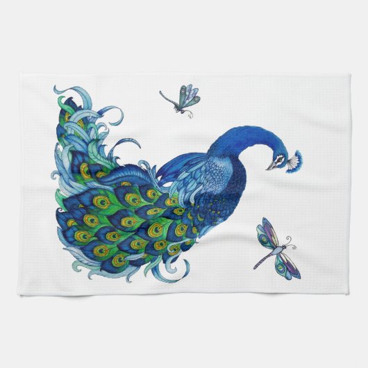 Linge De Cuisine Conception classique de paon et de libellule (Horizontal)