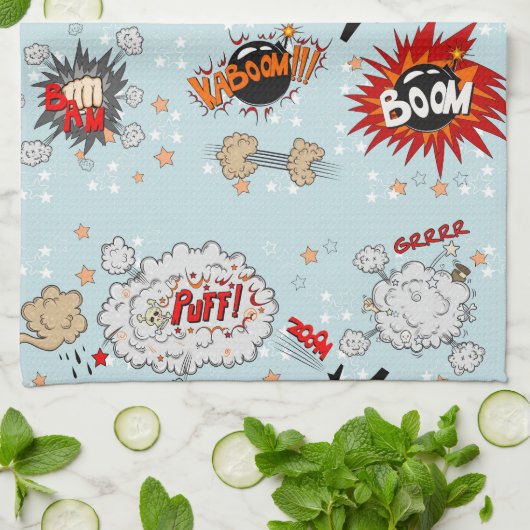 Linge De Cuisine Conception comique de superhéros de style (Plié)