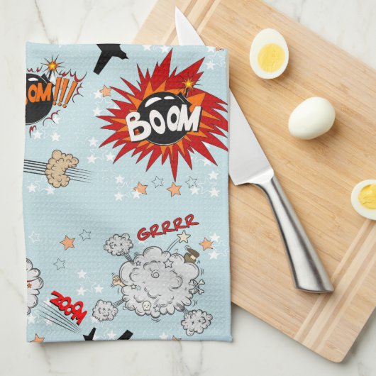 Linge De Cuisine Conception comique de superhéros de style (Quart Plié)